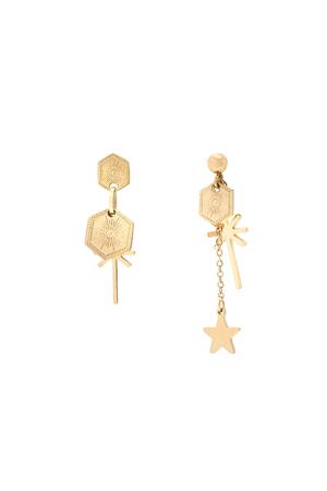 Earrings Let's Party Oro Acero inoxidable h5 